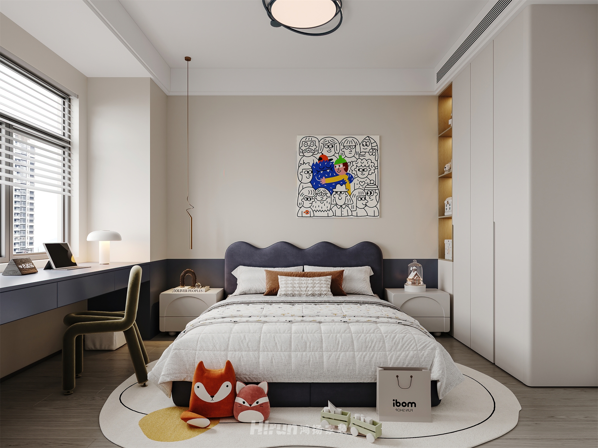 建發央著145㎡雅致現代四居室 裝修案例效果圖-4