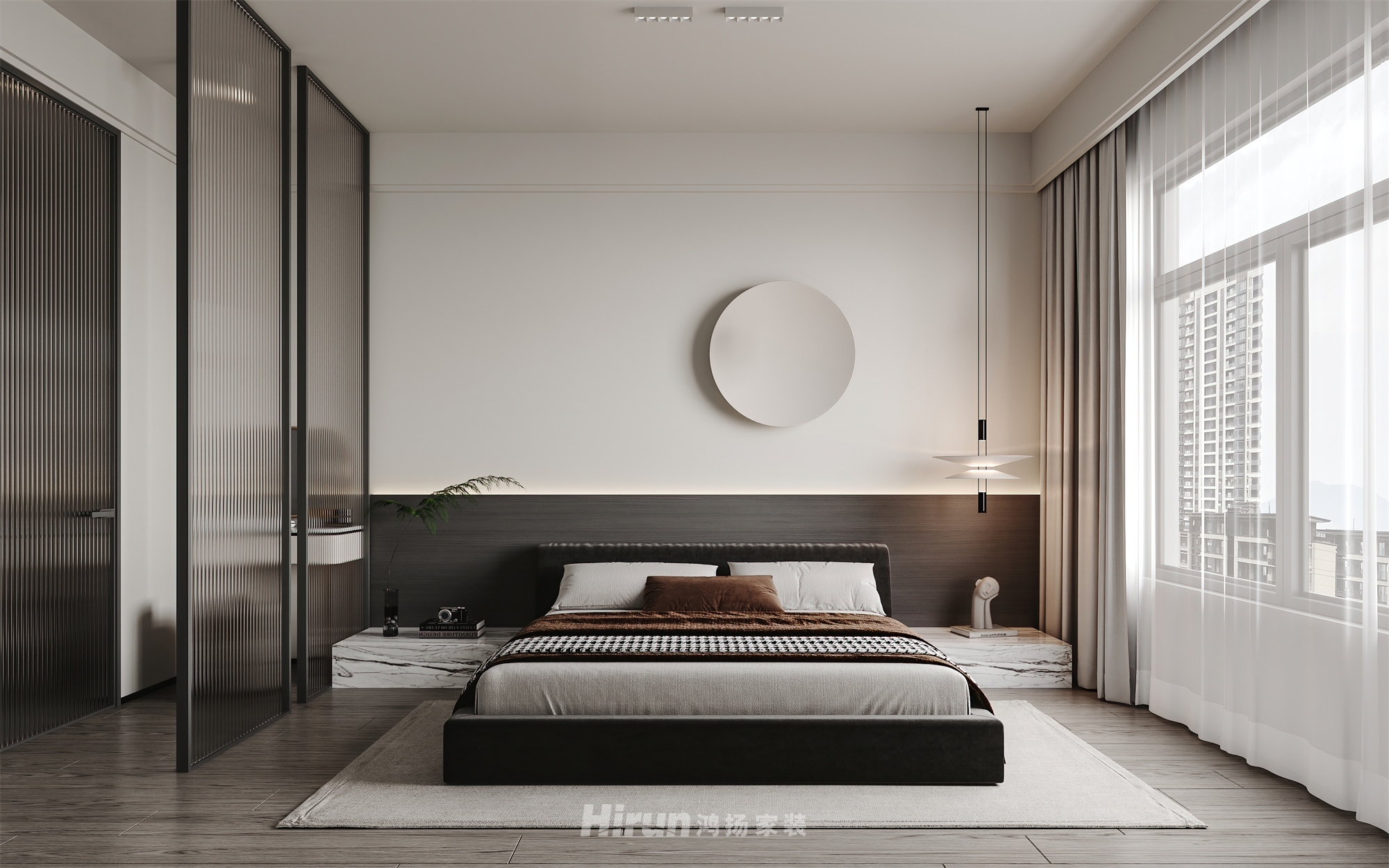 建發央著145㎡雅致現代四居室 裝修案例效果圖-3