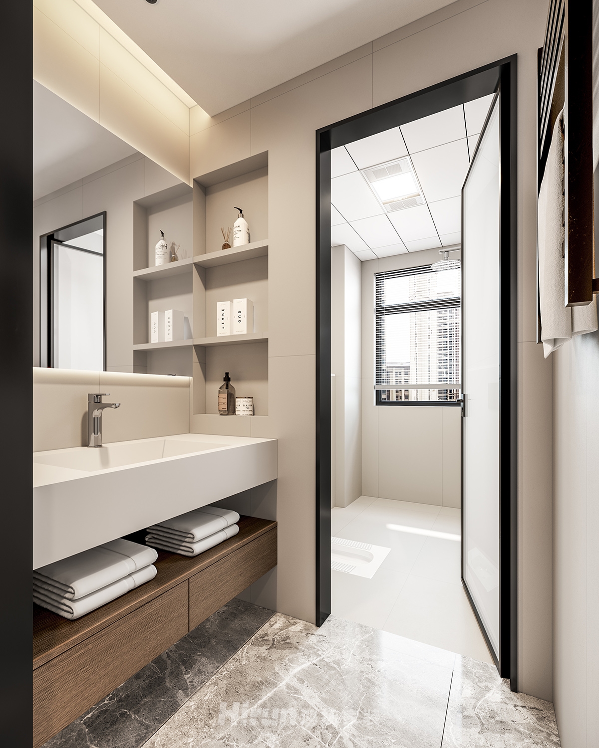 華晨神龍灣100㎡雅致現代三居室 裝修案例實景圖-17