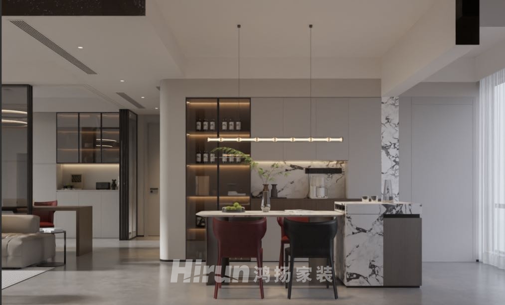 湘江天地160㎡雅致現(xiàn)代四居室 裝修案例效果圖-1