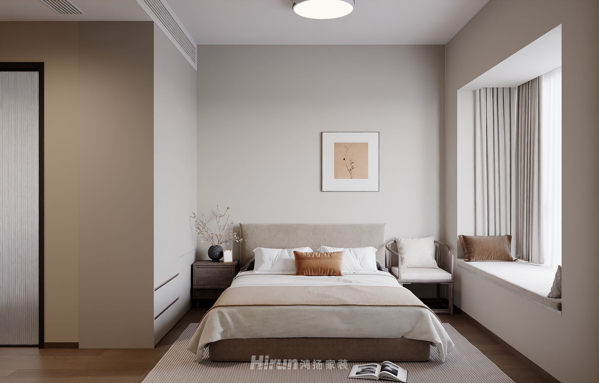 湘江天地180㎡意境東方四居室 裝修案例效果圖-6