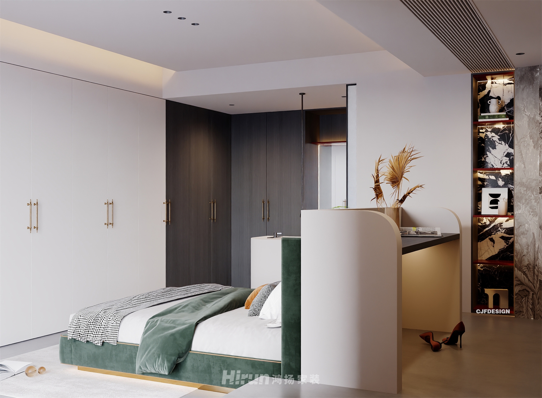 湘江壹號131㎡復古風潮三居室 裝修案例效果圖-11