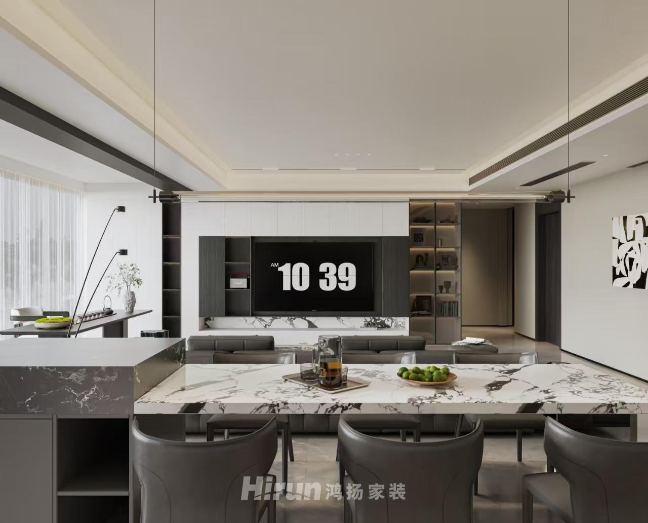 長沙如院205㎡雅致現代五居室 裝修案例效果圖-3