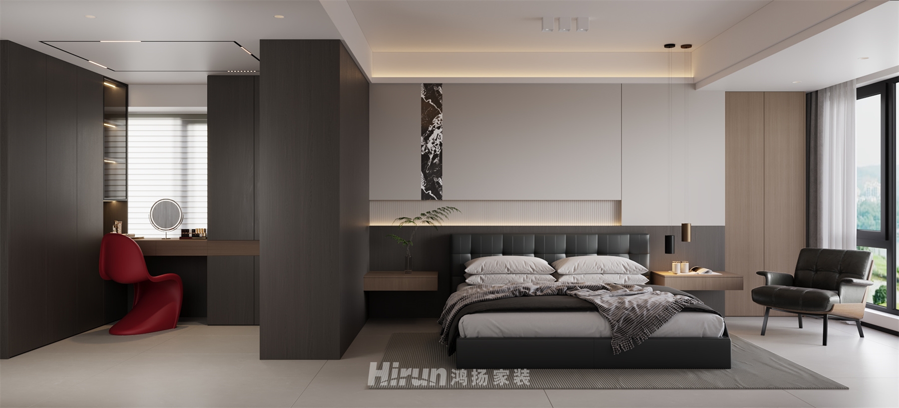 朗悅臺(tái)170㎡新裝飾主義五居室 裝修案例效果圖-5