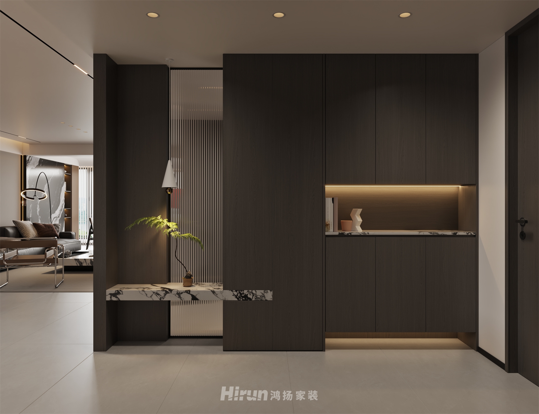 朗悅臺(tái)170㎡新裝飾主義五居室 裝修案例效果圖-1