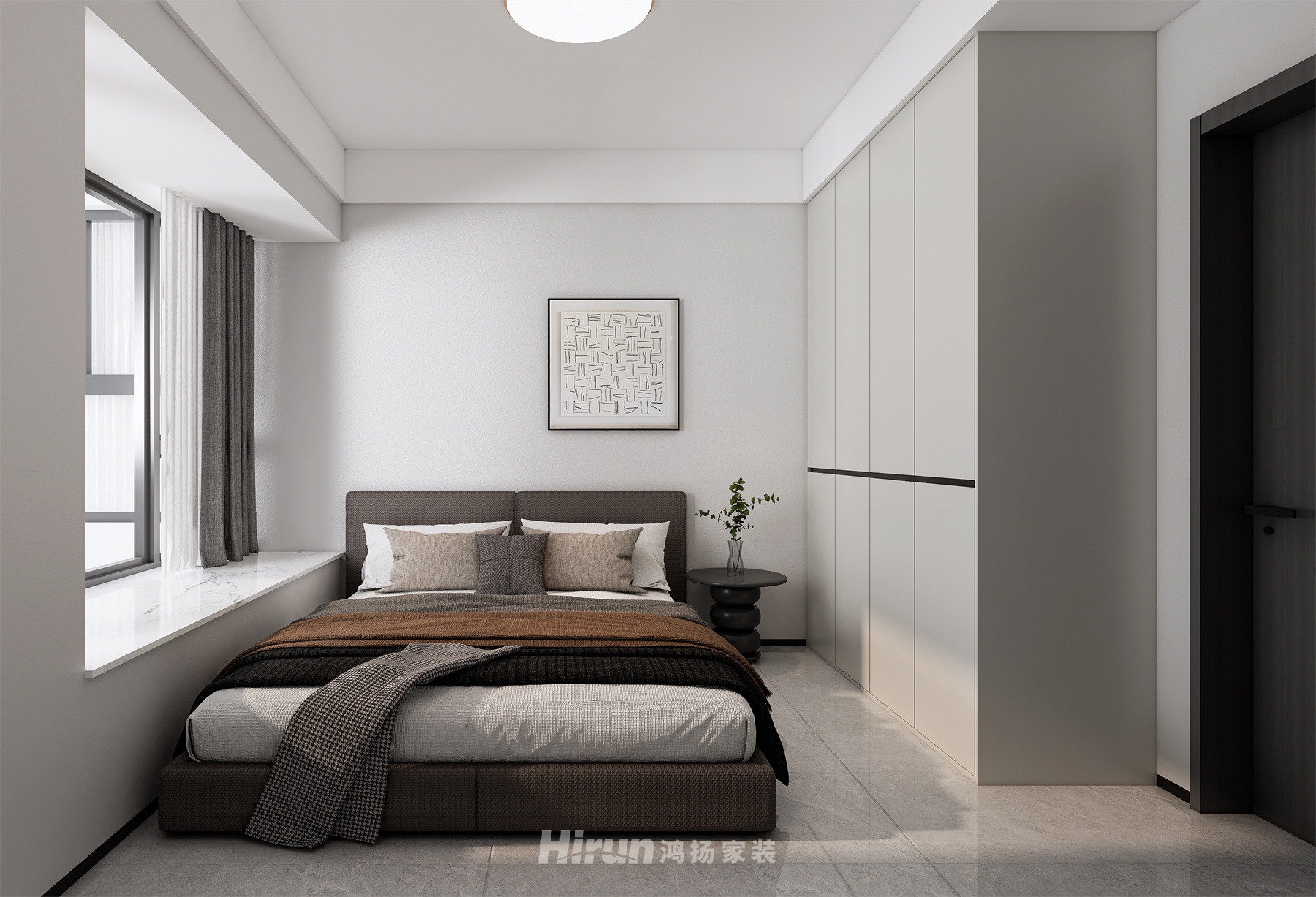 旺城天悅123㎡雅致現(xiàn)代三居室 裝修案例效果圖-1