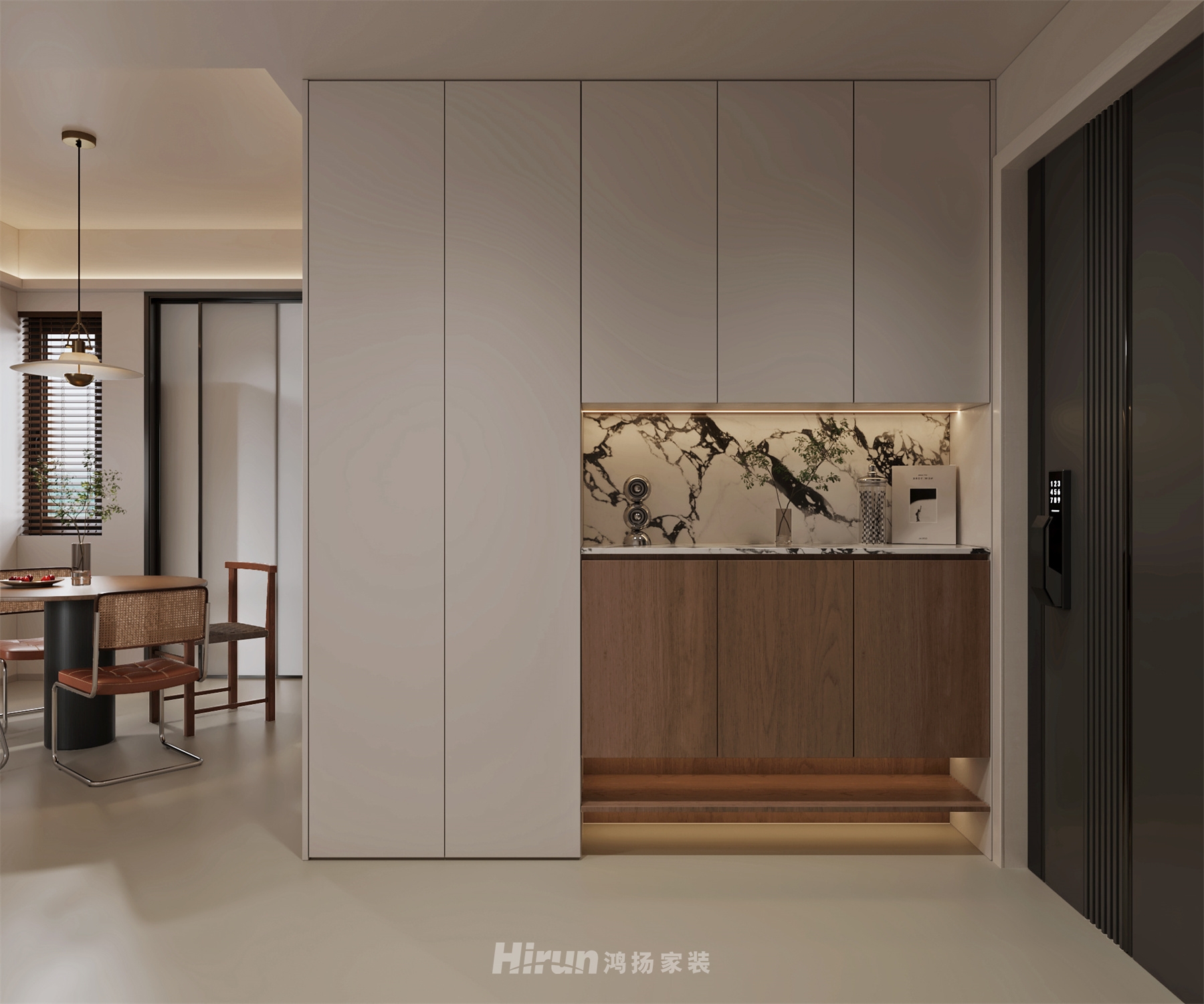 湘水灣148㎡復古風潮四居室 裝修案例效果圖-3