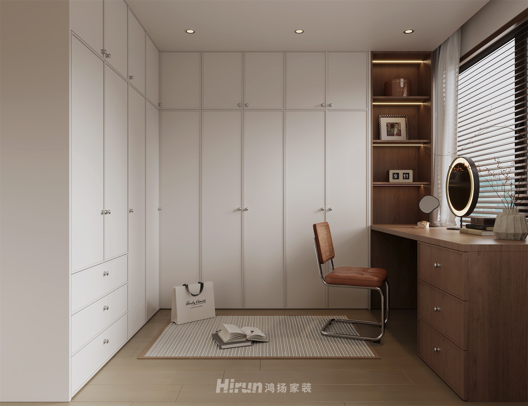 湘水灣148㎡復古風潮四居室 裝修案例效果圖-9