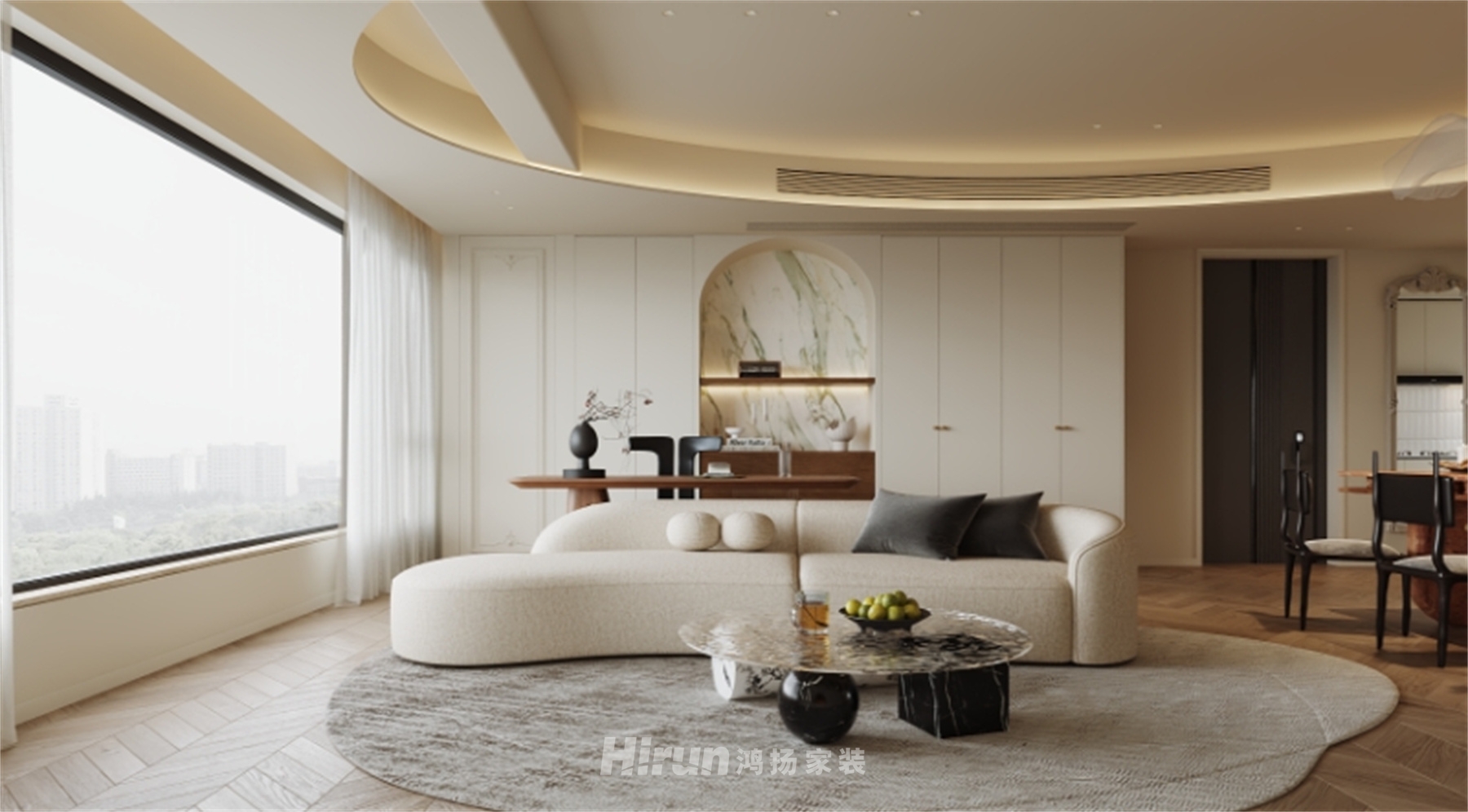 金茂悅湖157㎡北歐之光四居室 裝修案例效果圖-4