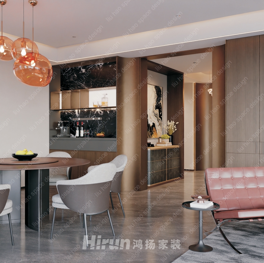 旭輝鉑悅湘江165㎡新裝飾主義四居室 裝修案例效果圖-6