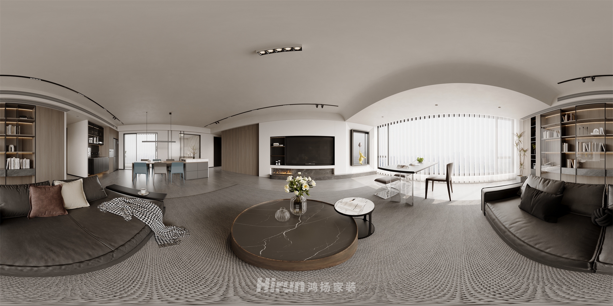 粵吉匯璽140㎡雅致現(xiàn)代四居室 裝修案例效果圖-4