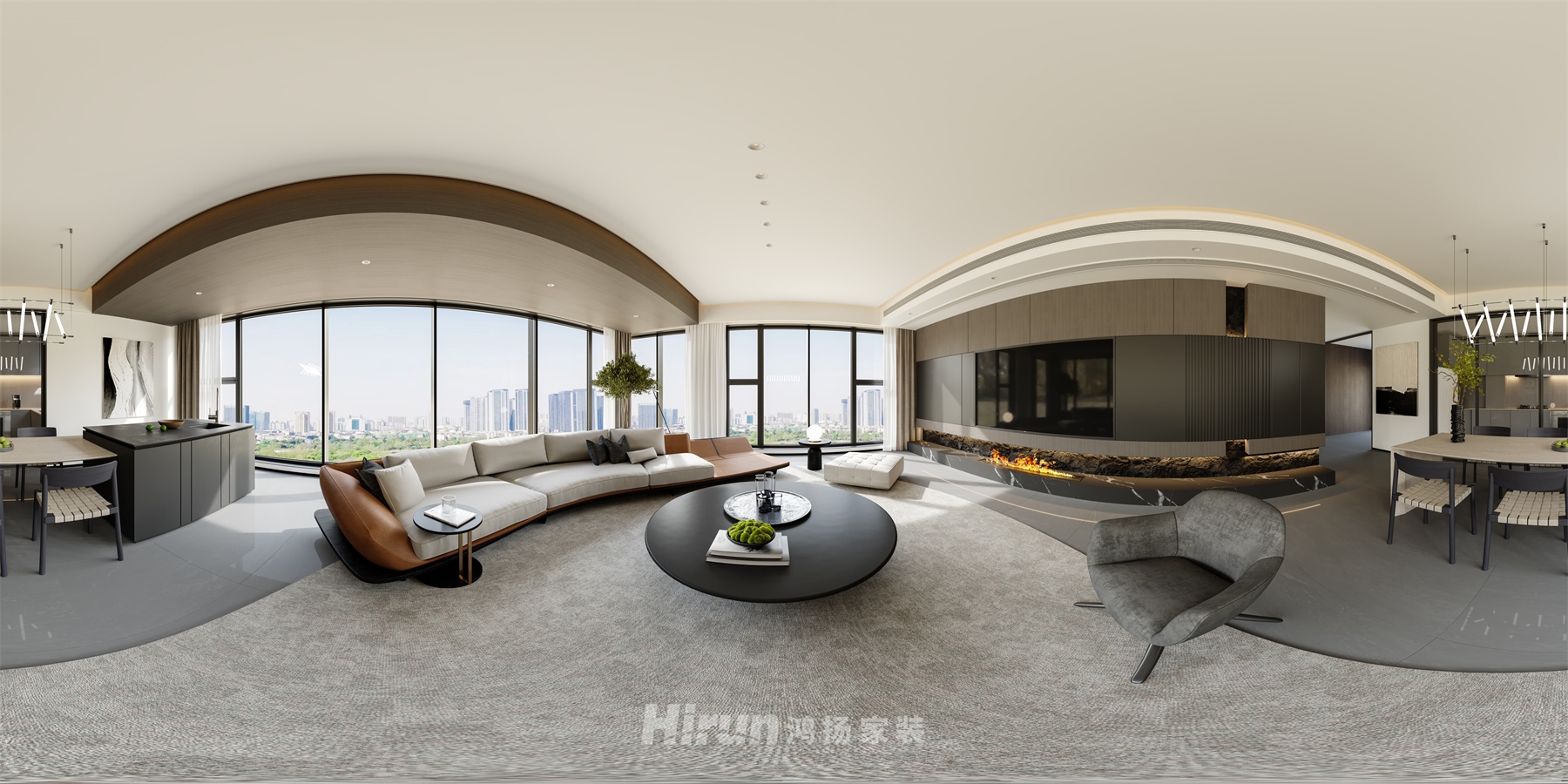 萬(wàn)科松湖天地240㎡雅致現(xiàn)代大平層 裝修案例效果圖-4