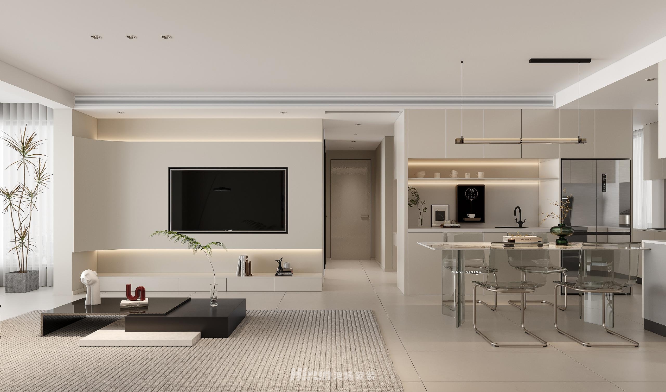 保利·國際123㎡雅致現代三居室 裝修案例效果圖-3