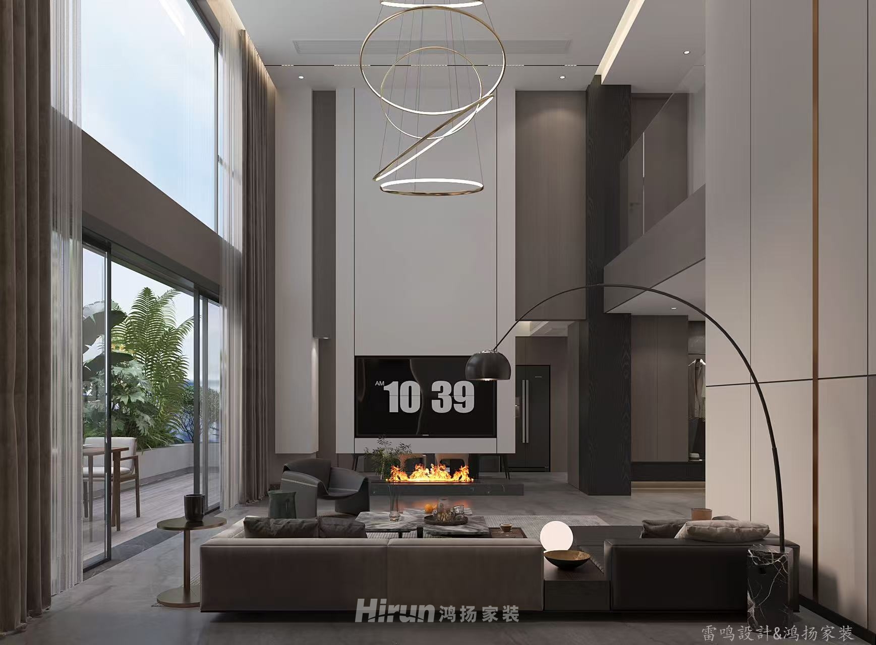 匯景華府200㎡雅致現代復式 裝修案例效果圖-5