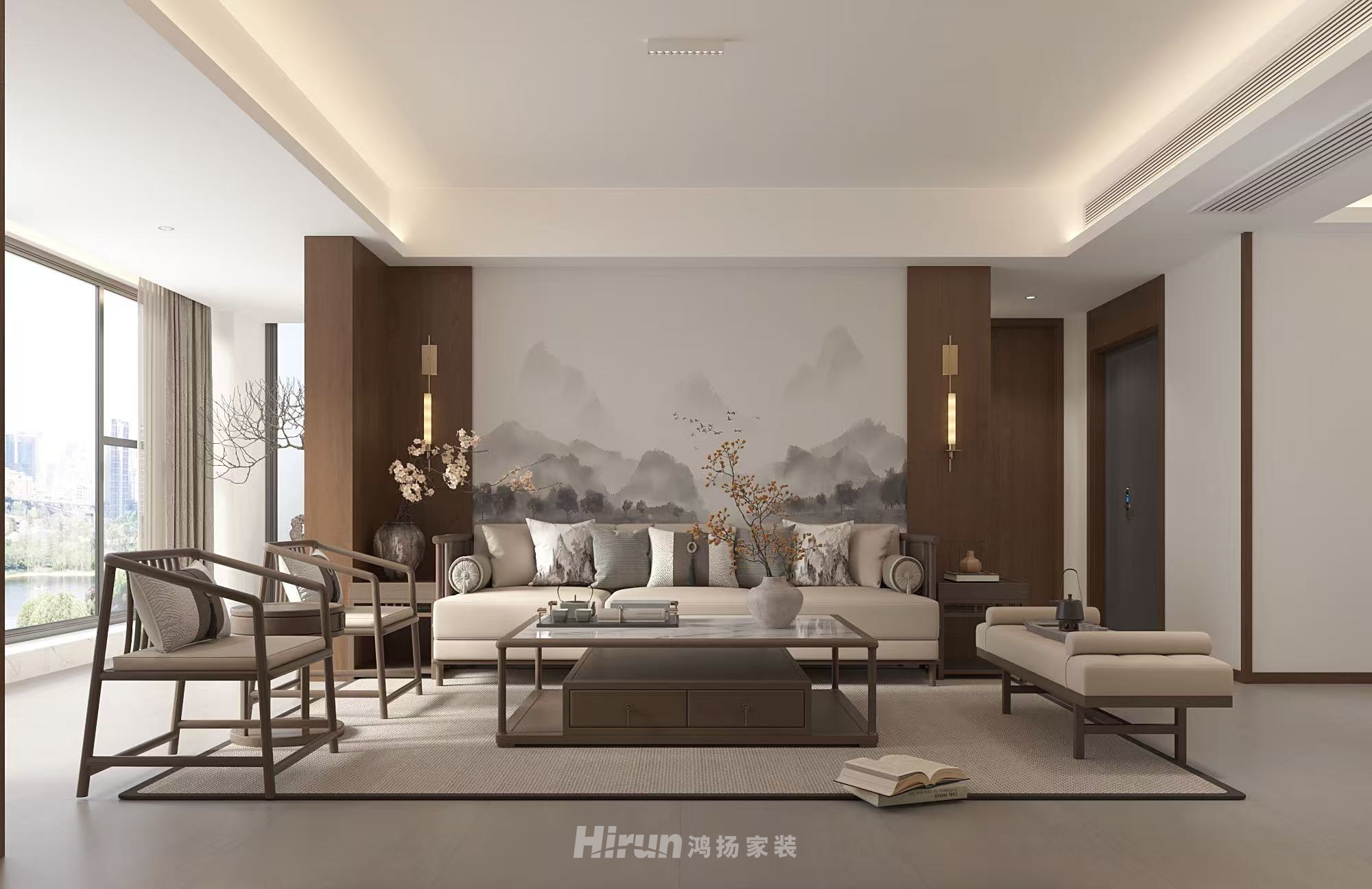 蓉國新賦170㎡意境東方四居室 裝修案例效果圖-7