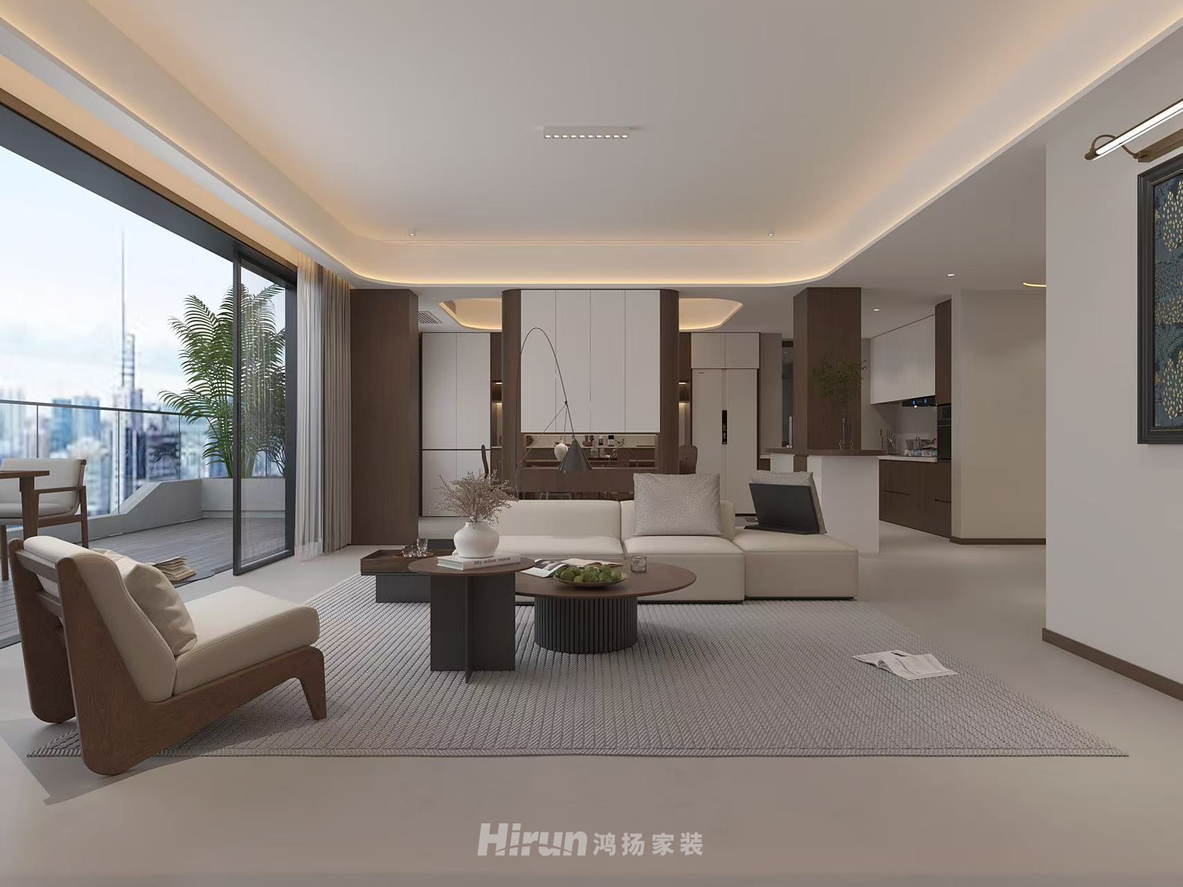 匯景華府200㎡復(fù)古風(fēng)潮復(fù)式 裝修案例效果圖-3