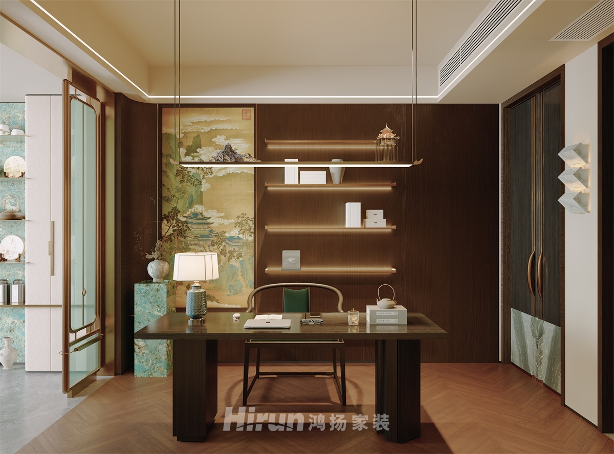 建發縵云200㎡意境東方五居室 裝修案例效果圖-5