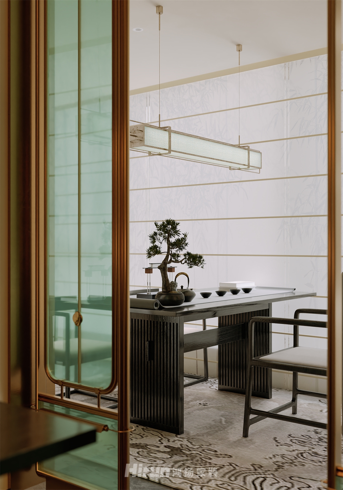 建發縵云200㎡意境東方五居室 裝修案例效果圖-9