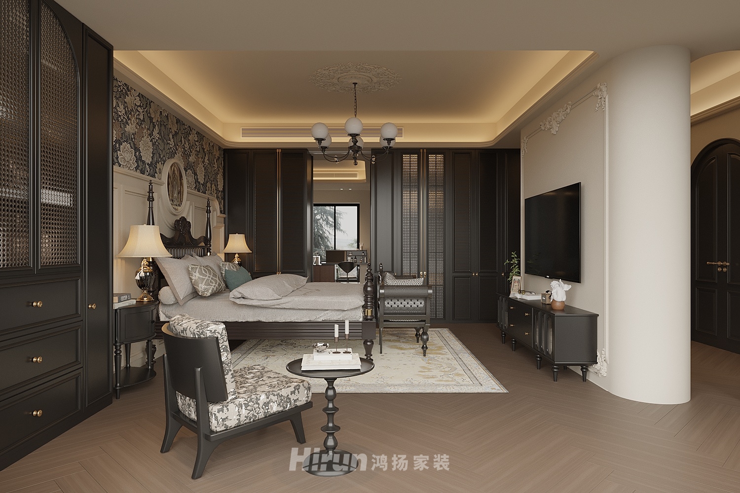 南城首府500㎡復古風潮別墅 裝修案例效果圖-4