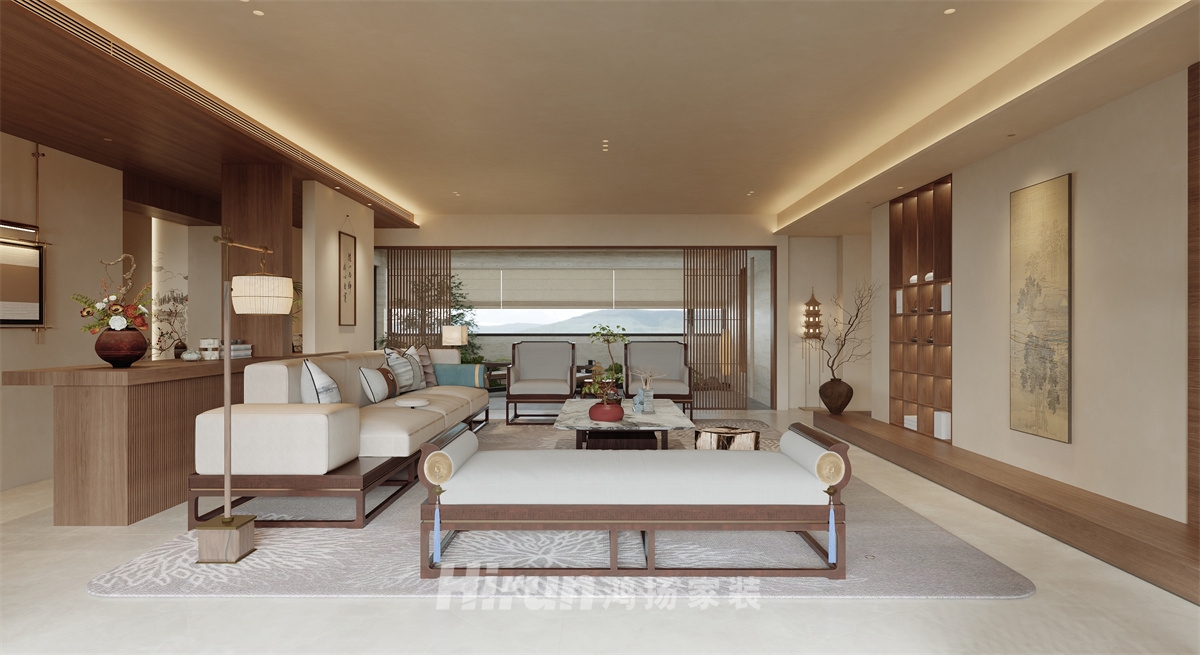 自建別墅500㎡復合寫意別墅 裝修案例效果圖-2