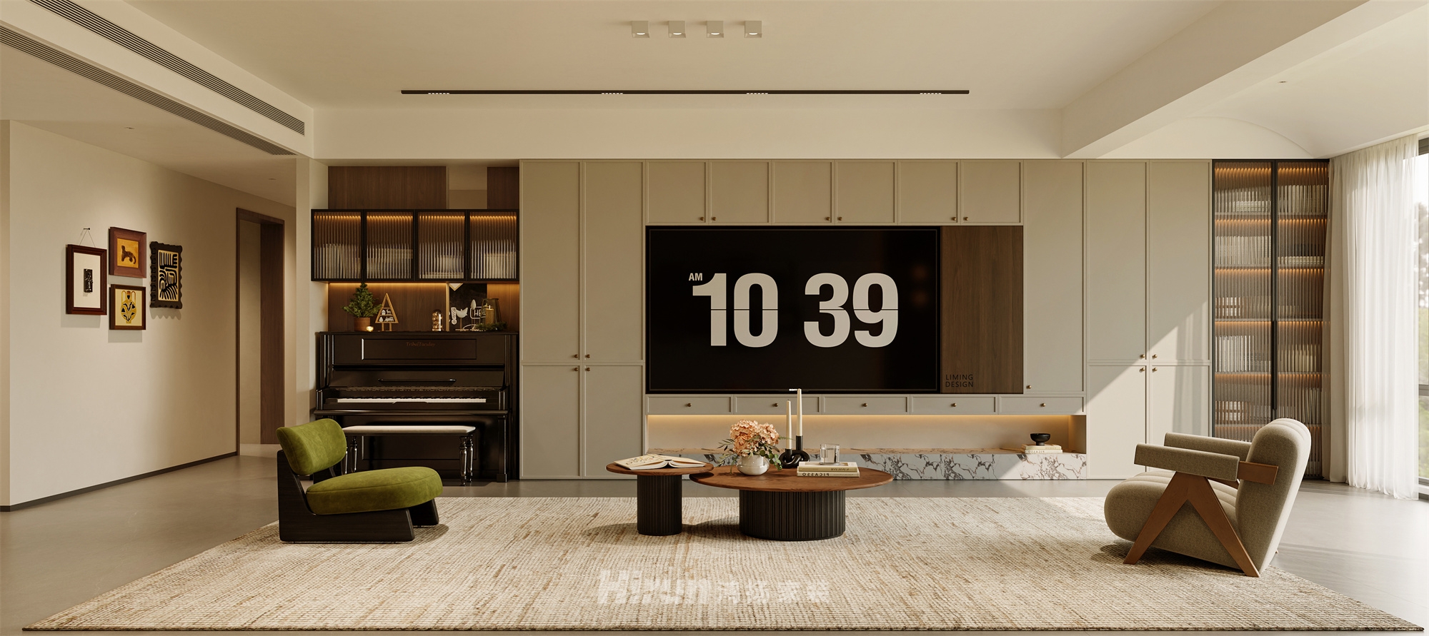 湘府和園200㎡復古風潮大平層 裝修案例效果圖-4