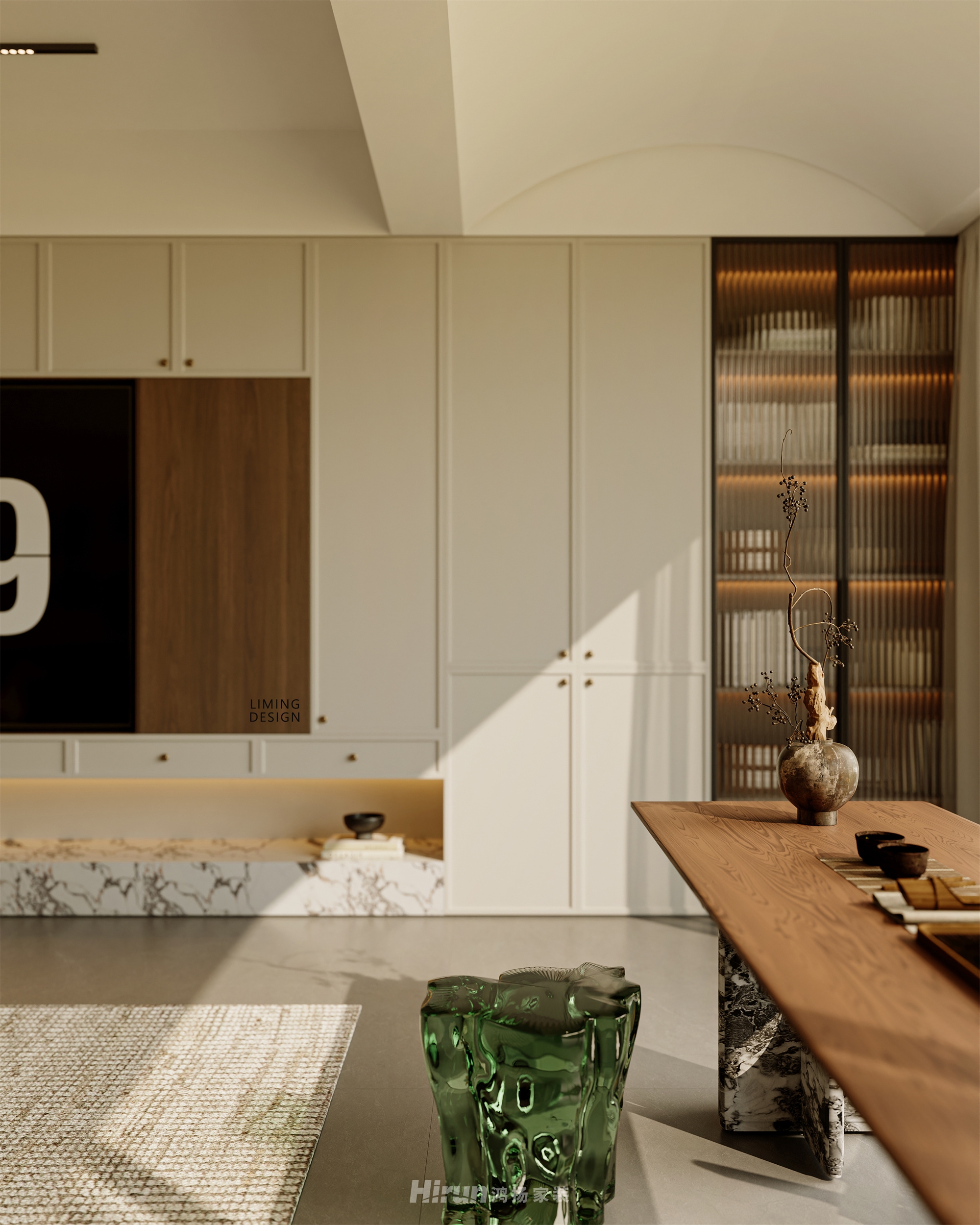 湘府和園200㎡復古風潮大平層 裝修案例效果圖-16