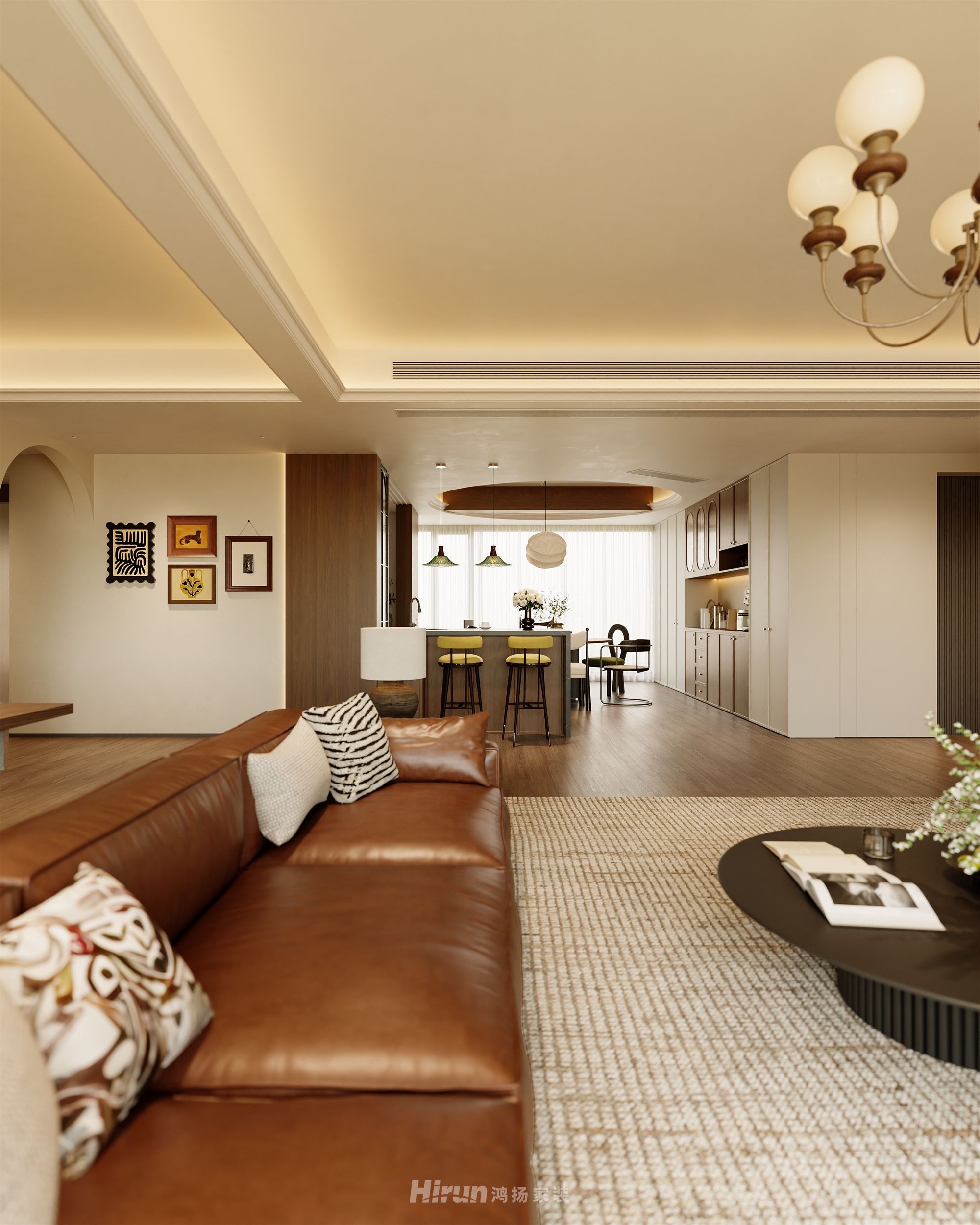 洋湖映230㎡復古風潮大平層 裝修案例效果圖-15