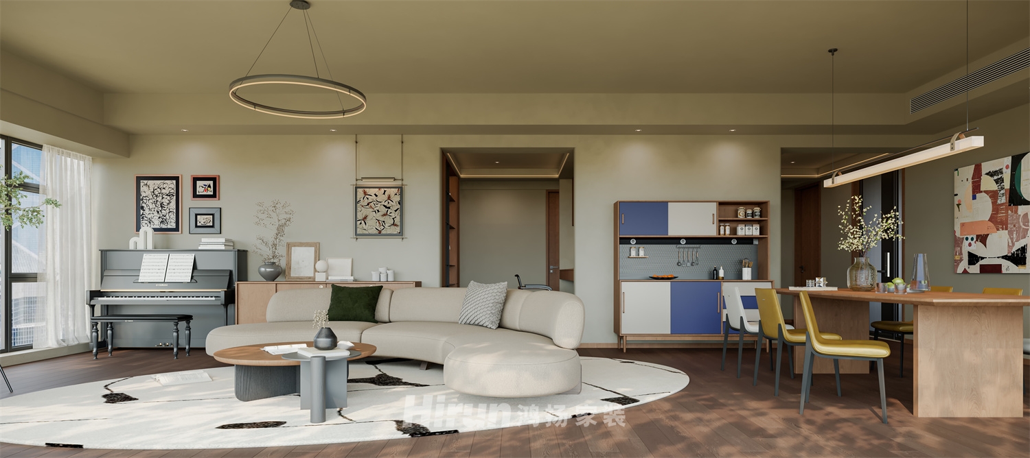 北辰192㎡北歐之光四居室 裝修案例效果圖-1