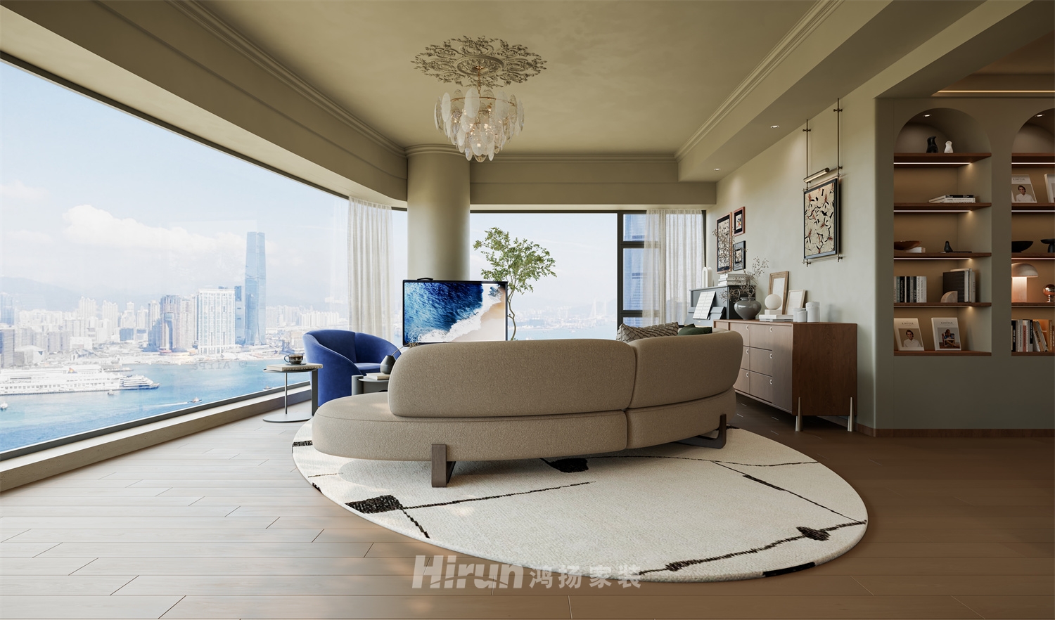 北辰192㎡北歐之光四居室 裝修案例效果圖-3