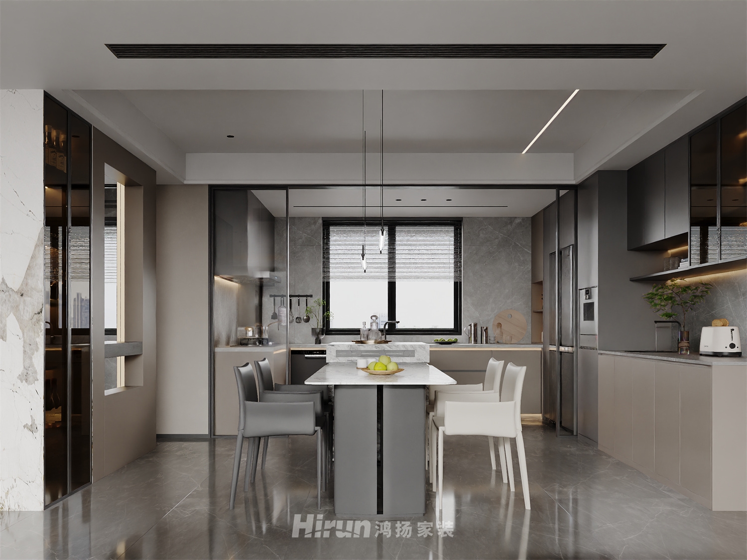 華潤潤樾府180㎡新裝飾主義四居室 裝修案例效果圖-5