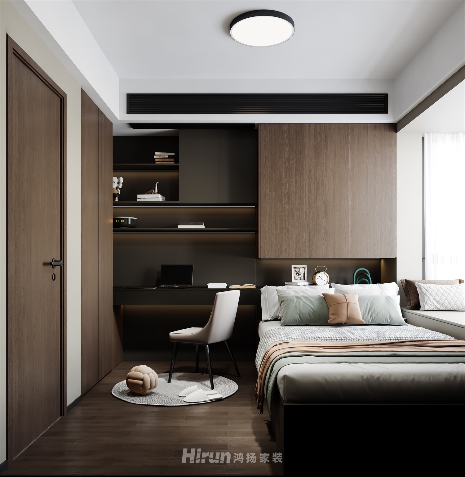 濱江壹號142㎡新裝飾主義四居室 裝修案例效果圖-6