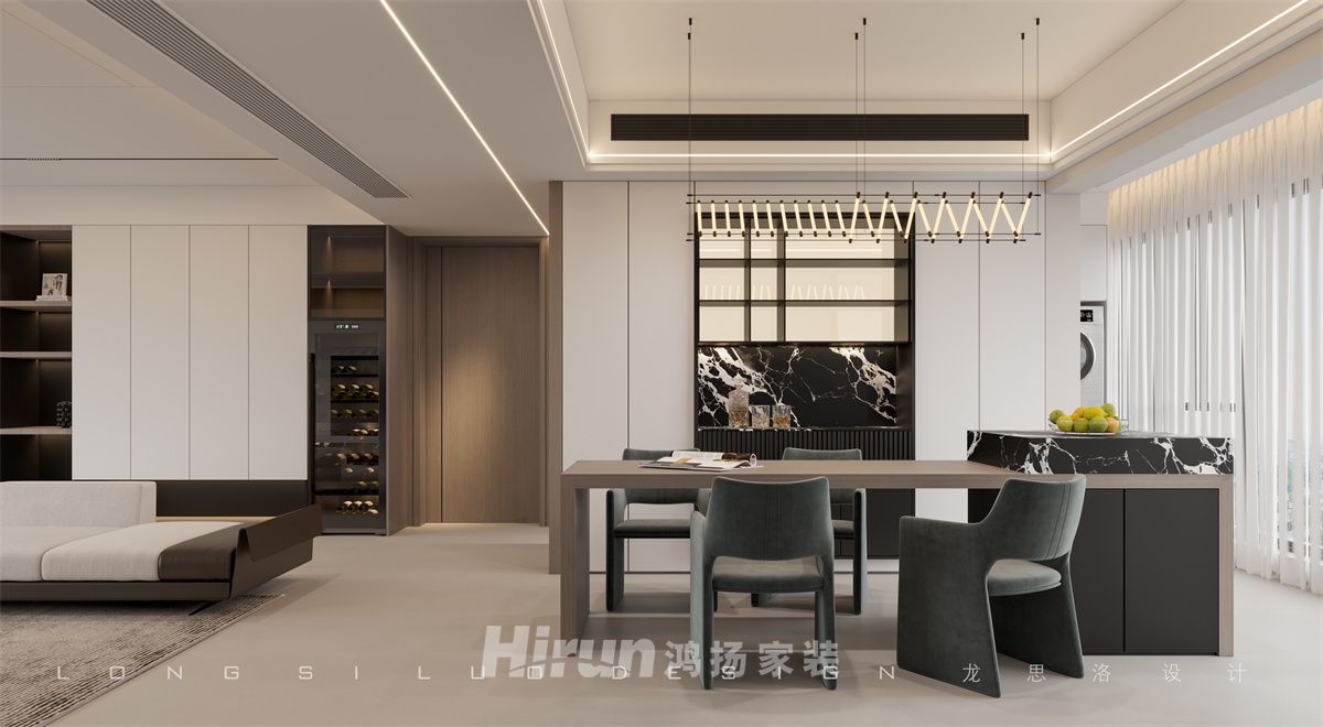 濱江府190㎡新裝飾主義四居室 裝修案例效果圖-1