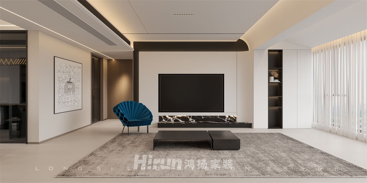 濱江府190㎡新裝飾主義四居室 裝修案例效果圖-2