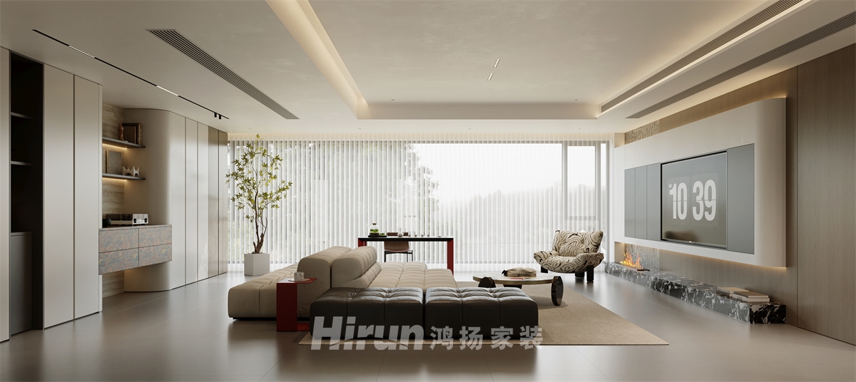 長(zhǎng)沙潤(rùn)府190㎡優(yōu)雅繽紛大平層 裝修案例效果圖-3