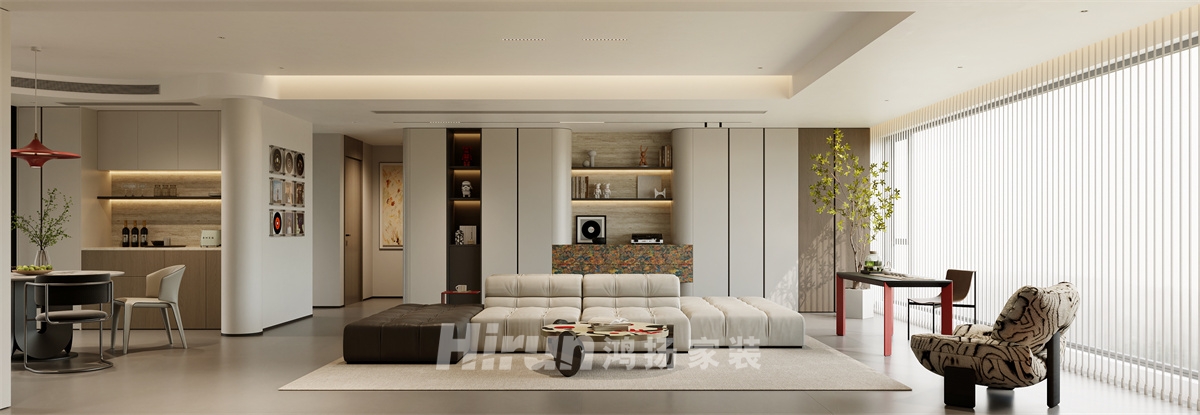 長(zhǎng)沙潤(rùn)府190㎡優(yōu)雅繽紛大平層 裝修案例效果圖-6