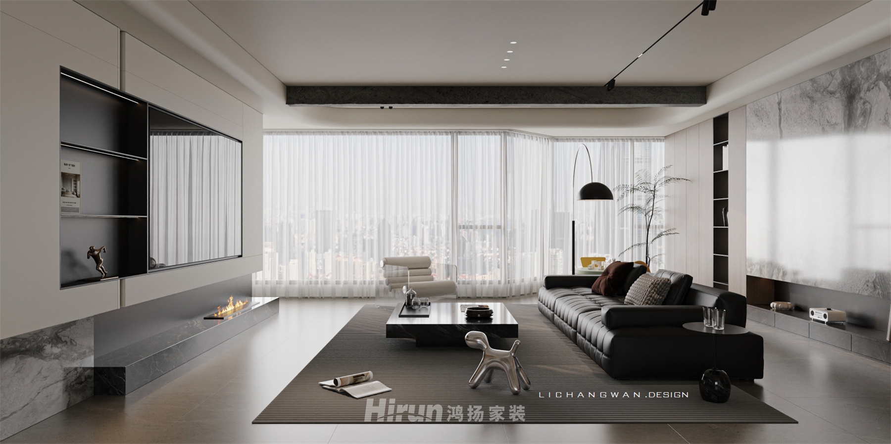 洋湖天序202㎡雅致現代大平層 裝修案例效果圖-1