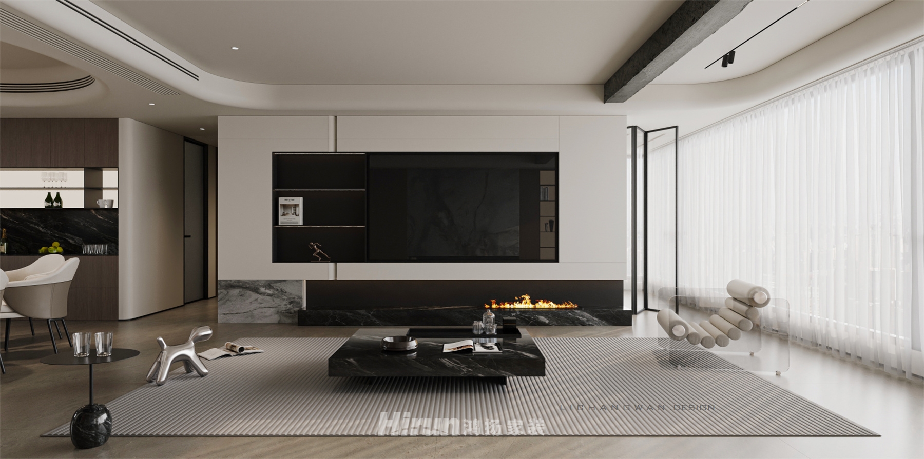 洋湖天序202㎡雅致現代大平層 裝修案例效果圖-2