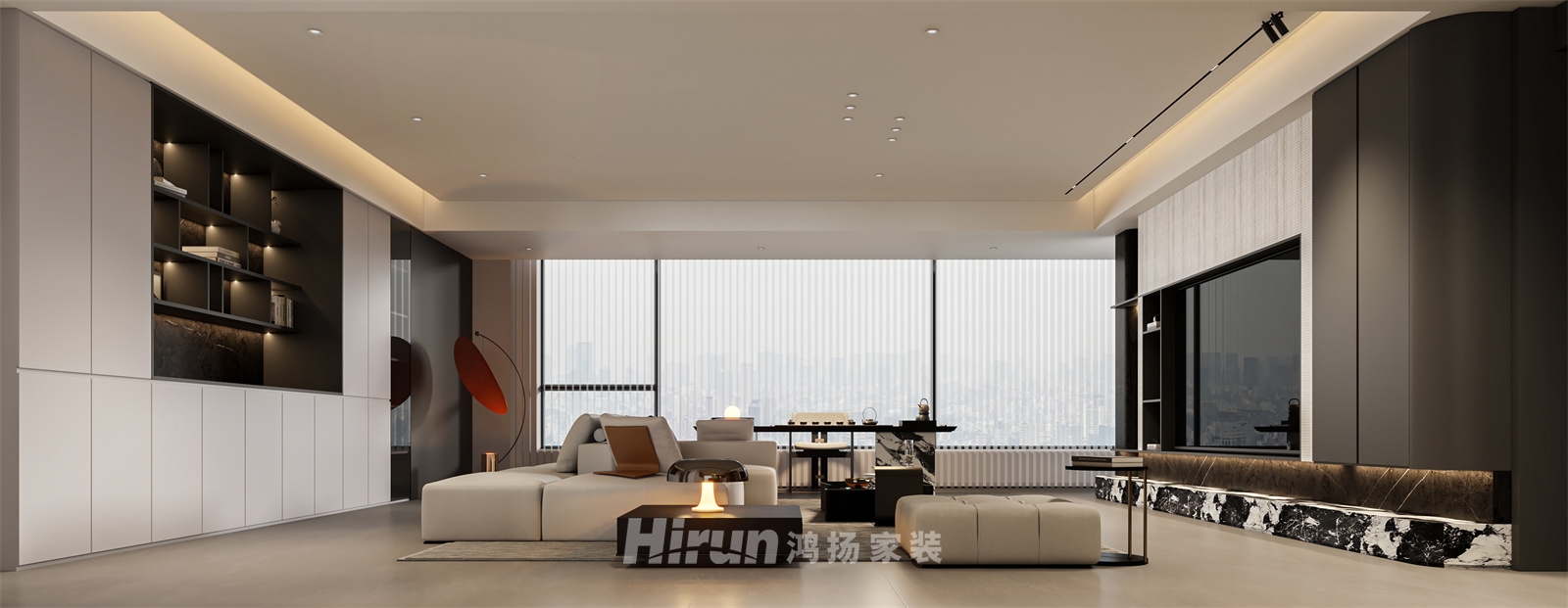 中建鈺山湖208㎡雅致現代大平層 裝修案例效果圖-1