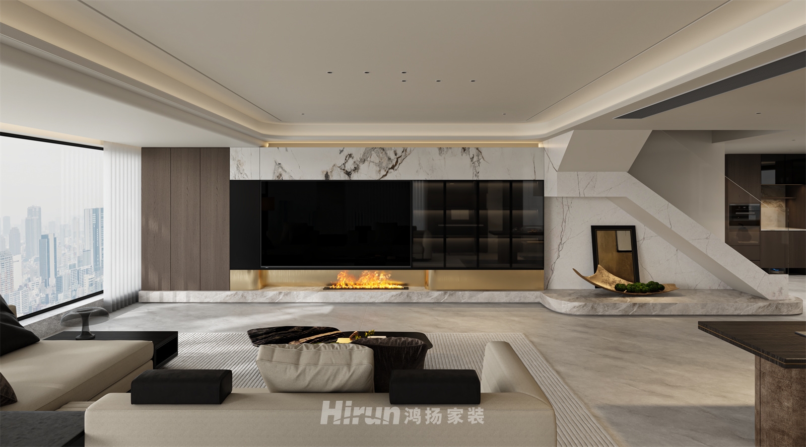 新城明昱東方230㎡新裝飾主義大平層 裝修案例效果圖-2