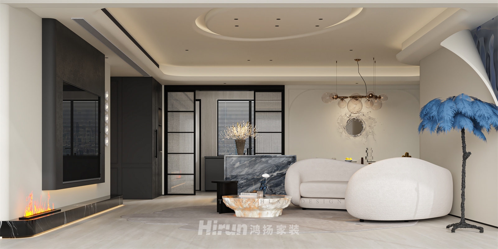 綠城鳳起麓鳴245㎡藝術室界大平層 裝修案例效果圖-8