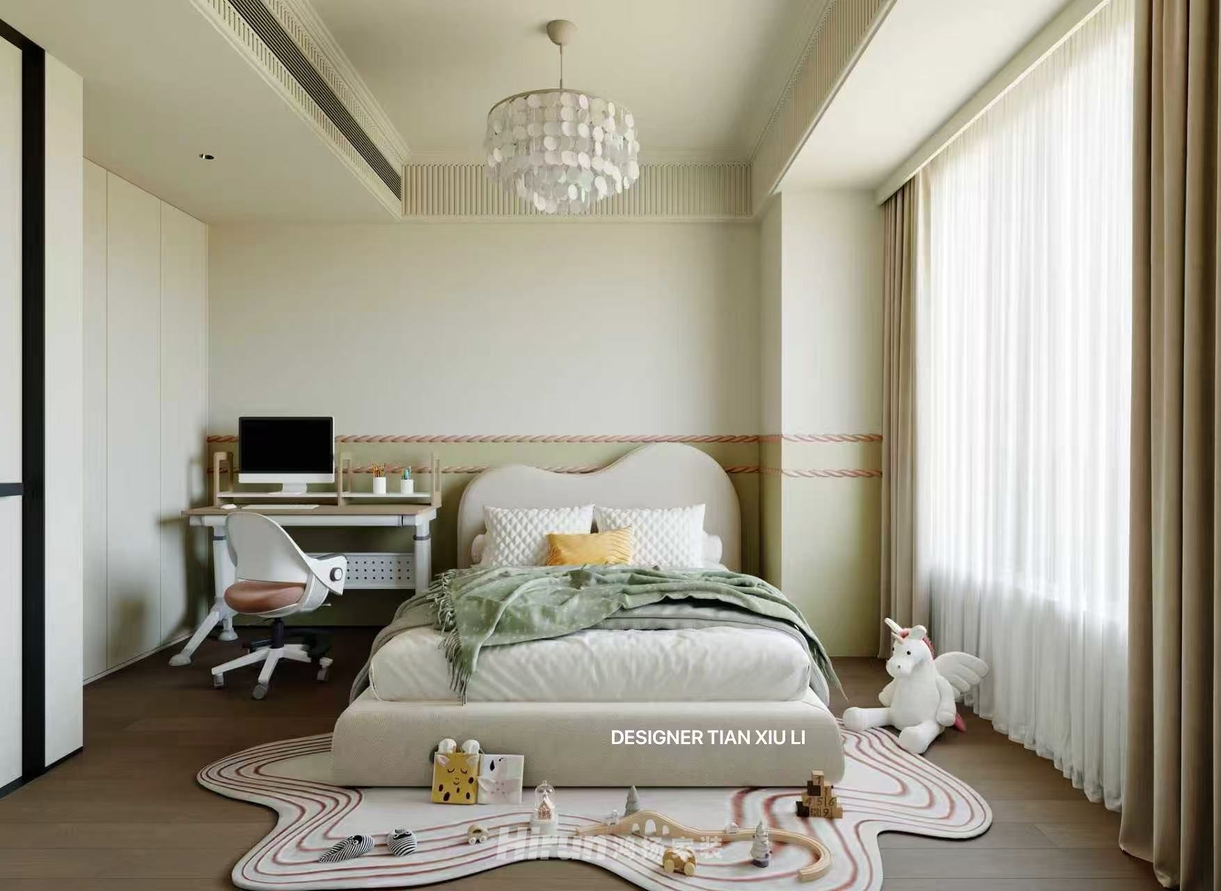 璞悅灣160㎡新裝飾主義四居室 裝修案例效果圖-3