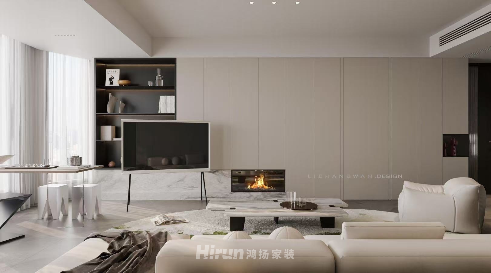  富興時代200㎡新裝飾主義大平層 裝修案例效果圖-4