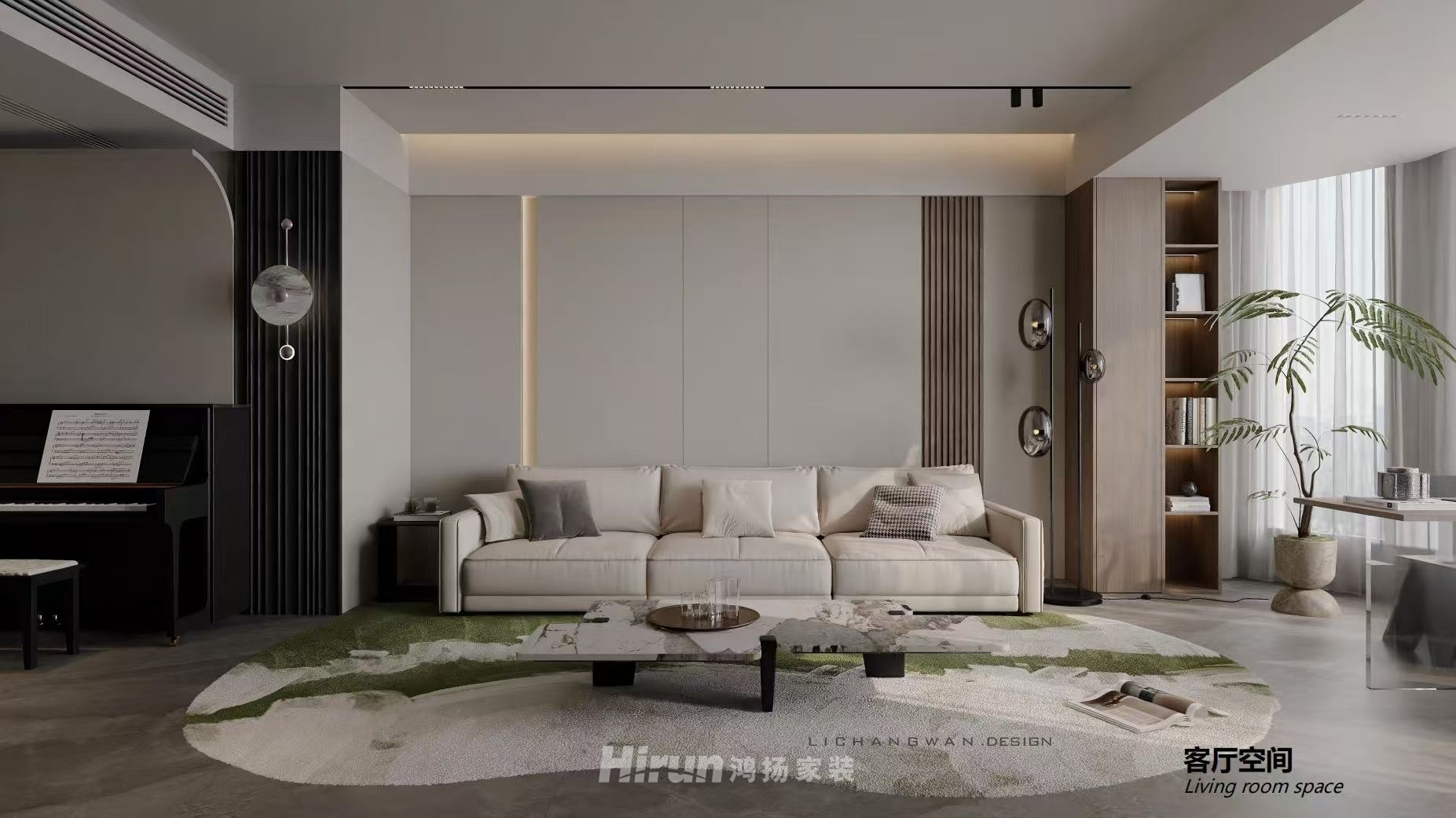  富興時代200㎡新裝飾主義大平層 裝修案例效果圖-3