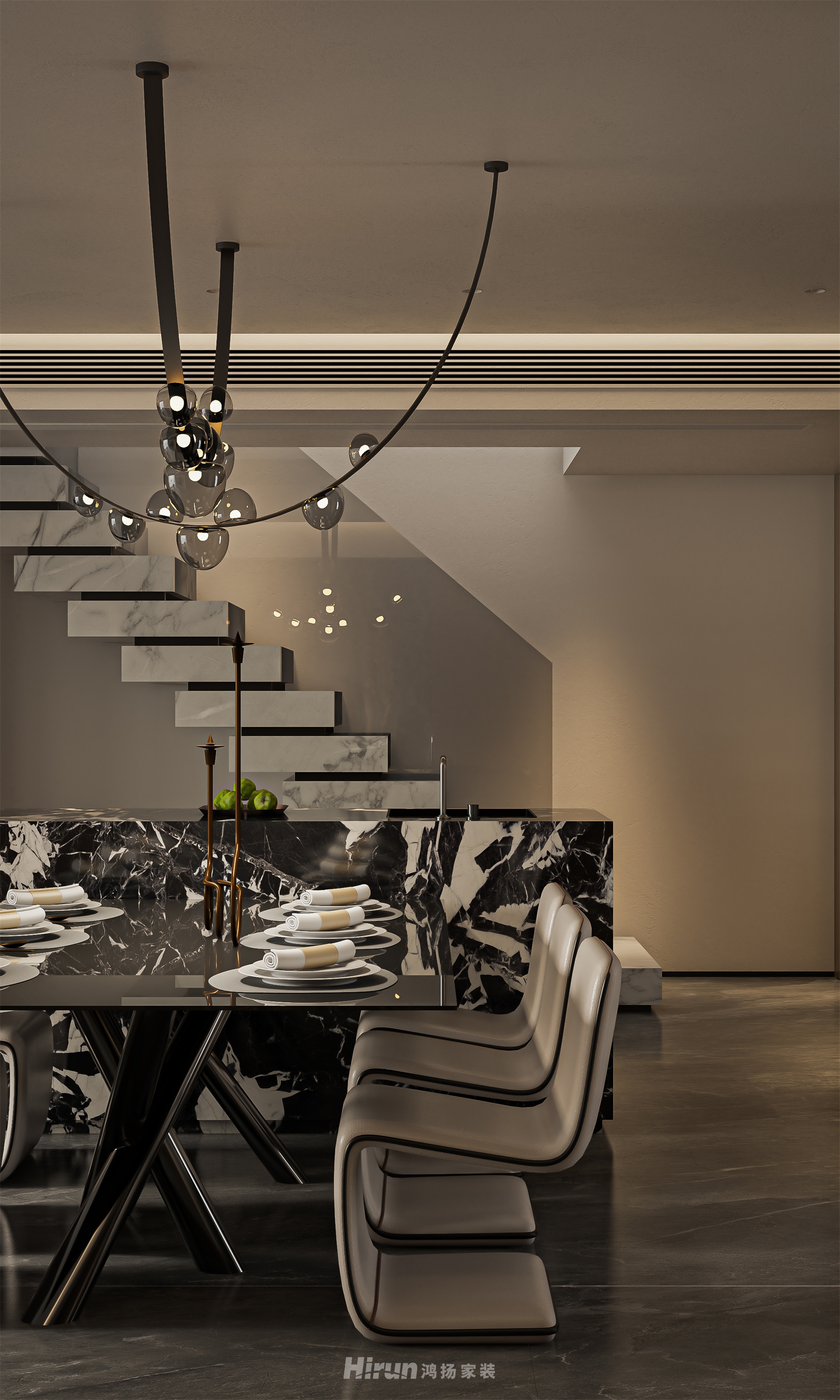 和順府170㎡雅致現(xiàn)代四居室 裝修案例效果圖-7