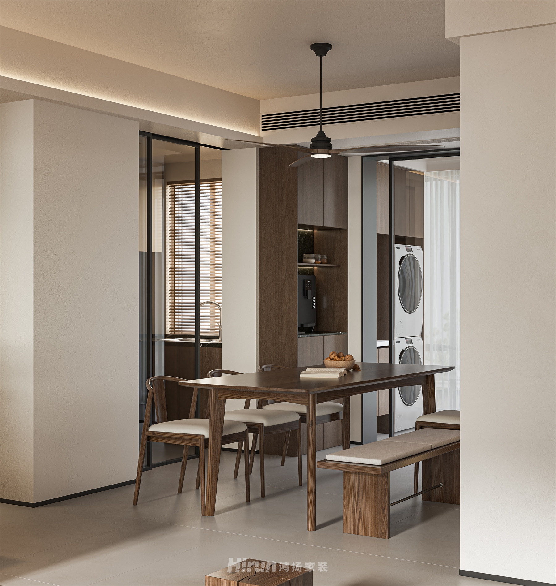 東旭國際128㎡雅致現代四居室 裝修案例效果圖-5