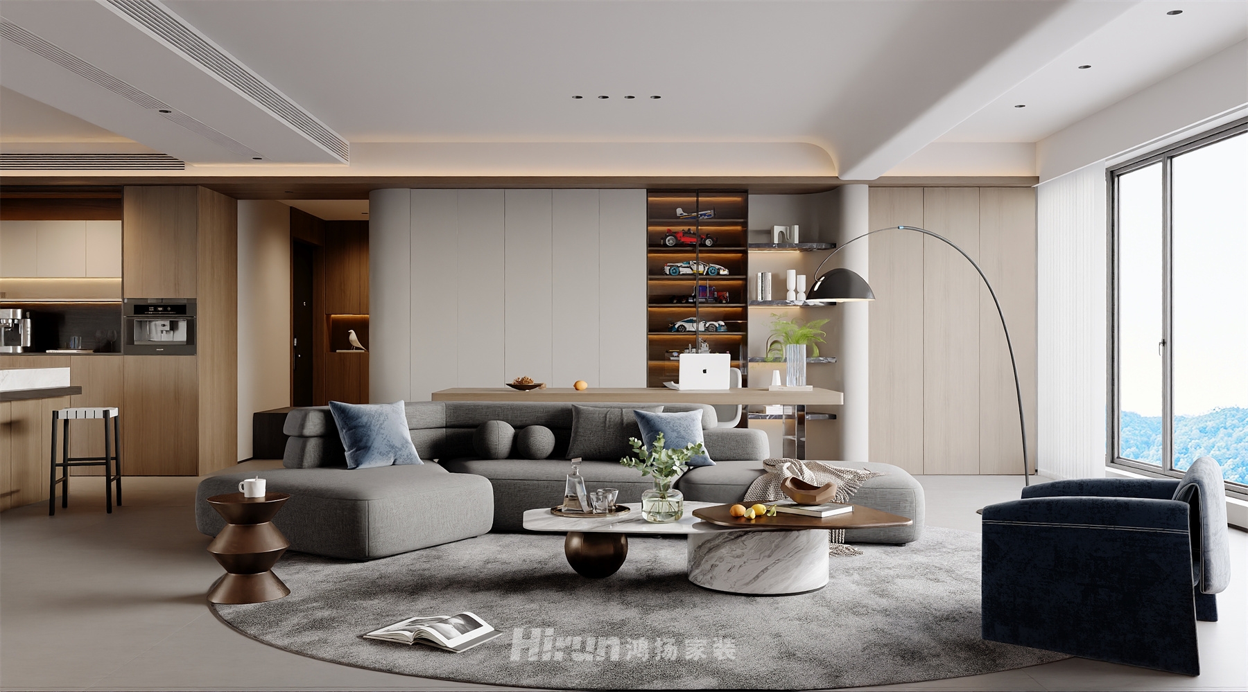 新城觀山印220㎡雅致現(xiàn)代大平層 裝修案例效果圖-4