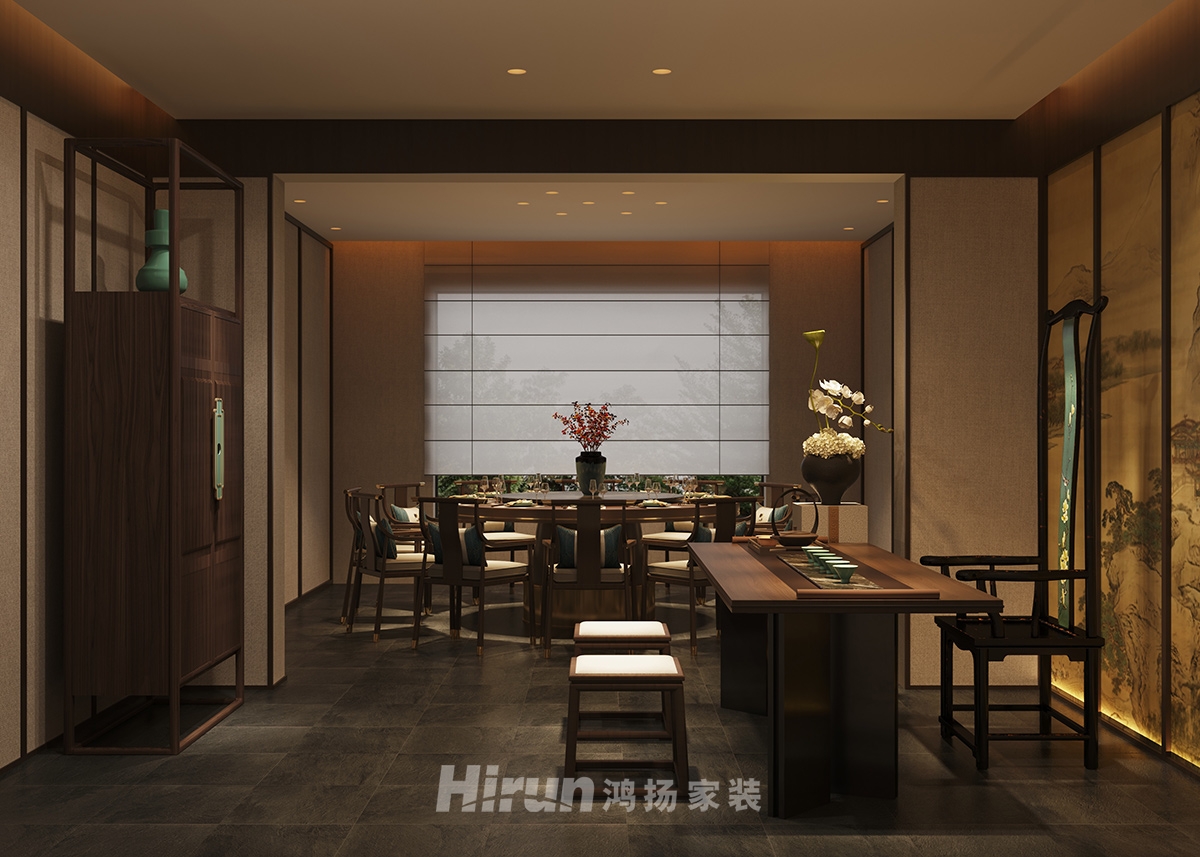 西園北里200㎡意境東方大平層 裝修案例效果圖-1