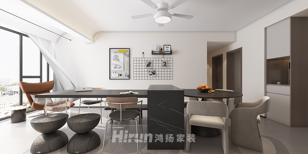 乾源國際113㎡雅致現代三居室 裝修案例效果圖-1