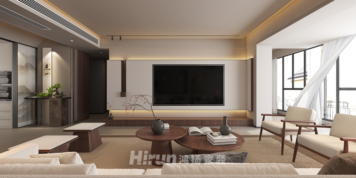 御湖印180㎡意境東方四居室 裝修案例實景圖-1