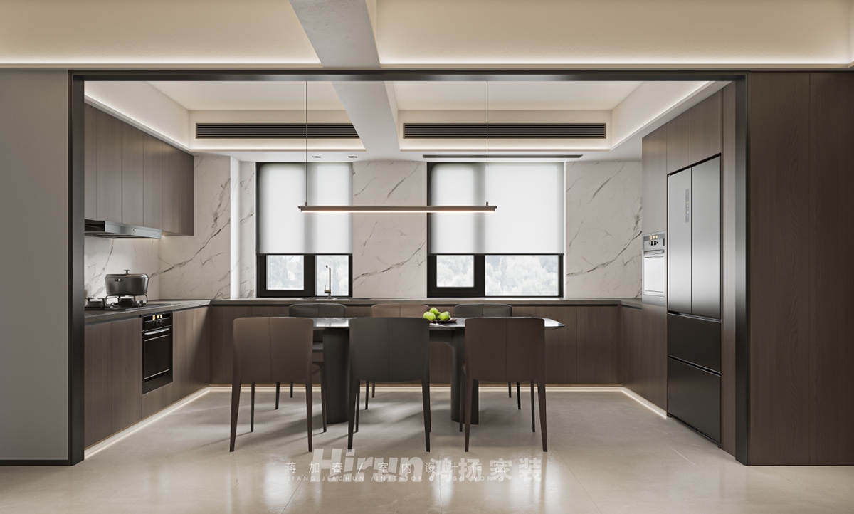 越秀星悅城175㎡雅致現(xiàn)代復(fù)式 裝修案例效果圖-1